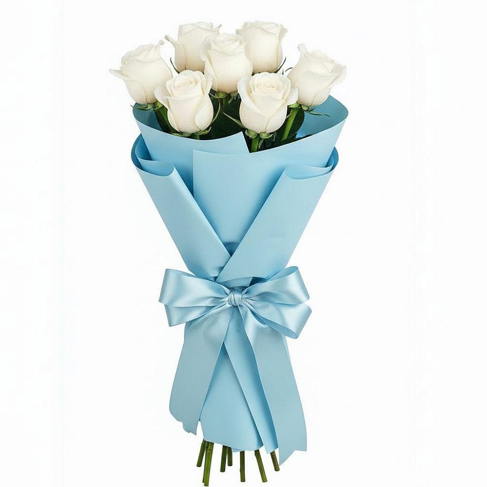 Букет 7 белых роз Проуд в Российском Краснодарский край