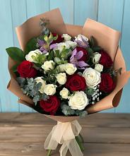 Букет цветов из:  Розы и Альстромерии в Российском Краснодарский край