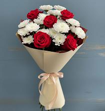 Букет цветов из:  Розы и Хризантемы в Российском Краснодарский край