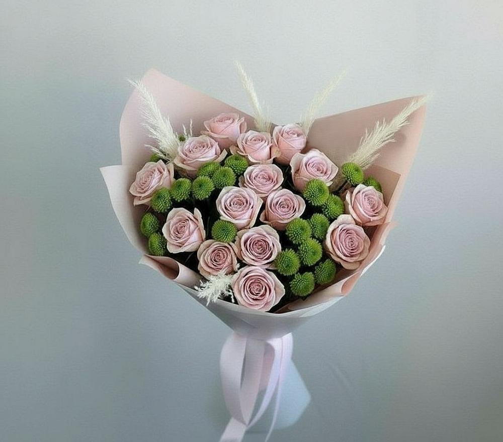 Букет цветов из: Розы и Хризантемы в Российском Краснодарский край