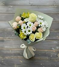 Букет цветов из:  Альстромерии, Розы и Хризантемы в Российском Краснодарский край